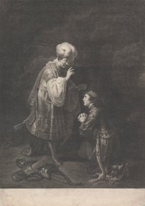 Absalomin alistuminen isälleen kuningas Daavidille tekijältä Johann Gottfried Haid