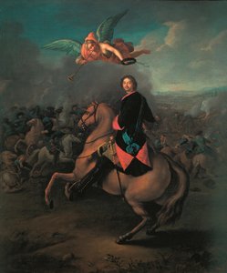 Pietari I Poltavan taistelussa 1710-luvulla tekijältä Johann Gottfried Tannauer
