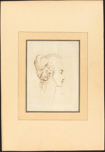 Naisen pää tekijältä Johann Gottlieb Prestel after Guercino
