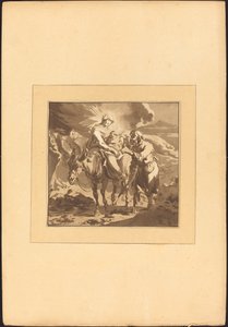 Lento Egyptiin tekijältä Johann Gottlieb Prestel after Nicolaes Pietersz Berchem