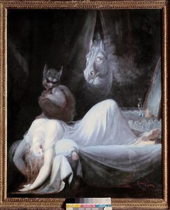 Painajainen. Johann Henrich Fusslin (Fuseli) (1741 - 1825) maalaus, Sveitsin koulu