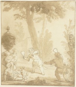 Allegorinen esitys lasten leikkiessä tekijältä Johann Heinrich Keller (II)