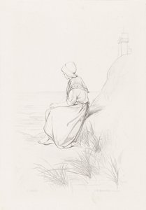 Tyttö dyynillä The Children of the Sea (sarjan nimi) tekijältä Johann Heinrich Maria Hubert Rennefeld
