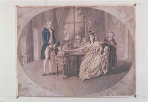 Kuvitus Goethen teoksesta "Nuoren Wertherin surut" (värilitho)