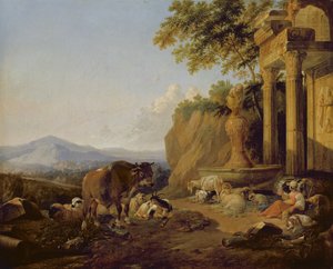 Maisema raunioineen, 1670