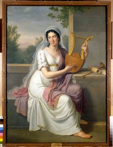 Muotokuva espanjalaulaja Isabelle Colbranista (1785-1845) pitelemässä lyyraa Johan Heinrich Schmidtin (1749-1829) maalaus 1817 Milano, museo del Teatro alla scala