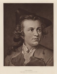 Gotthold Ephraim Lessing, saksalainen dramaatikko ja filosofi (litografia). tekijältä Johann Heinrich Tischbein