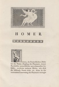 Homeros piirretty antiikista tekijältä Johann Heinrich Wilhelm Tischbein for authors Homer and Christian Gottlob Heyne