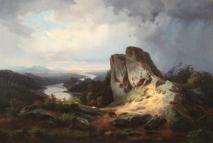 Länsimainen maisema 1853 (Öljy kankaalle) tekijältä Johann Herman Carmiencke