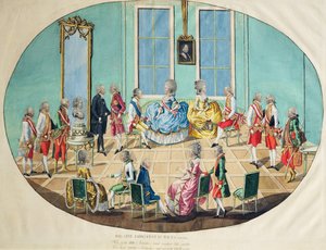 Uudenvuoden juhla Wienissä 1782, 1783 (kuparikaiverrus wc:llä) tekijältä Johann Hieronymus Loeschenkohl