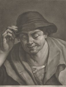Mies päällään hattu tekijältä Johann Jacobus Haid