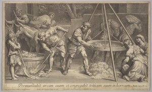 Vehnä ja akanat, 1728. tekijältä Johann Jakob Frey the Elder
