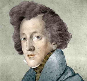 Felix Mendelssohn Bartholdyn (1809-1847), saksalaisen säveltäjän ja kapellimestari muotokuva. Kuvitus Johann Joseph Schmellerin piirroksesta. tekijältä Johann Joseph Schmeller