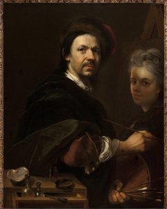Omakuva vaimon kanssa - Omakuva vaimon kanssa - Jan (Johann) Kupecky (Kupetzky) (1667-1740). öljy kankaalle