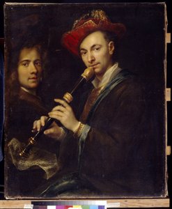 Huilisti (huilusti). Muotokuvia muusikosta ja näyttelijästä. Jan tai Johann Kupetzkin maalaus (Kupecky, Kupezky, Kupetzky, Kupecki, Kopecki