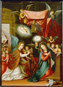 Annunciation (maalaus kuparille) tekijältä Johann Matthias Kager
