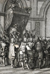 Vilhelm I:n (tai Vilhelm II:n, Hollannin kreivi) (1227-1256) esitys vuonna 1255 (Hollannin kreivi Willem II myönsi etuoikeuksia) Johann Michael Mettenleiterin (1765-1853) kaiverrus 1800 Yksityinen kokoelma