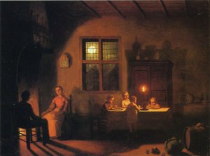 Ilta kotona, 1867 tekijältä Johann Mongels Culverhouse
