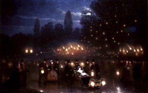 Napoleon III ja keisarinna Eugenie luistelemassa Bois de Boulognen puistossa tekijältä Johann Mongels Culverhouse