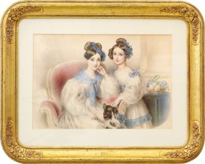 Arkkiherttuattareiden Maria Teresan 1816-1867 ja Maria Karolien kaksoismuotokuva 1825-1915, 1832.