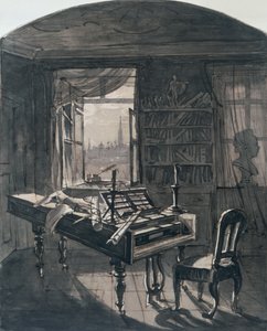 Beethovenin huone hänen kuolemansa aikaan, 1827
