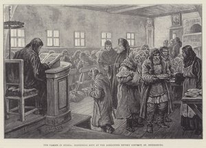 Nälänhätä Venäjällä, keiton jakelu Aleksanteri Nevskin luostarissa Pietarissa tekijältä Johann Nepomuk Schonberg