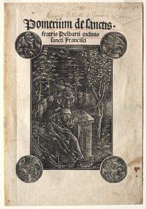 Pelbart Temesvarista opiskelee puutarhassa, 1620. tekijältä Johann Otmar