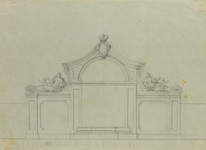 Suihkulähde Ylä-Belvederen persikkapuutarhassa tekijältä Johann Peter Krafft