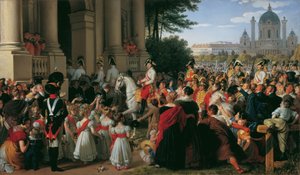 Keisari Franz I:n saapuminen Wieniin Pariisin rauhan jälkeen 16.6.1814
