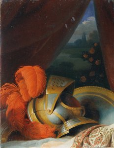 kypärä ja pyöreä kilpi tekijältä Johann Peter Krafft
