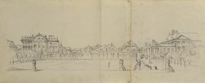 Josefstädter Glacis ja Palais Trautson tekijältä Johann Peter Krafft