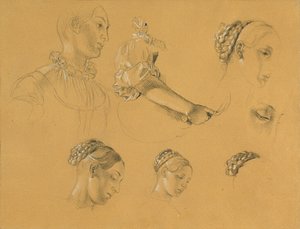 Tutkimus "Hermann ja Dorothea viinitarhassa" tekijältä Johann Peter Krafft