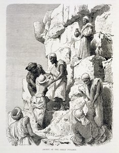 Suuren pyramidin nousu, 1800-luku (kaiverrus paperille) tekijältä Johann Rudolph the Elder Huber