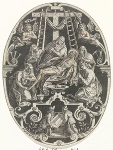 Van Christuksen välissä Passie van Christus (sarjan nimi) Kristuksen kärsimys, meidän lunastus (sarjan nimi) tekijältä Johann Sadeler (I)