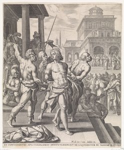 Apostolien liputus Apostolien teot (sarjan nimi) tekijältä Johann Sadeler (I)