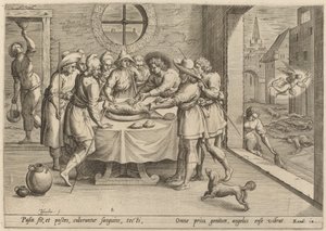 Valmistautuminen pääsiäiseen, 1585. tekijältä Johann Sadeler I