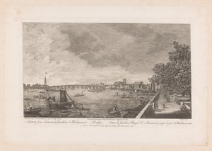 Näkymä Somerset Gardensiin Westminster Bridgellä Lontoossa tekijältä Johann Sebastian Muller