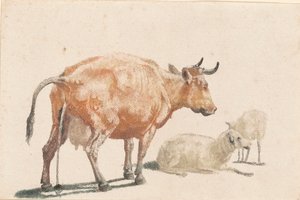 Pissing Lehmä tekijältä Johann Teyler, after Paulus Potter
