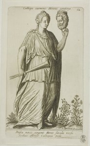 Calliope, eeppisen runouden museo, levy 12 Parnassus Bicepsistä tekijältä Johann Theodor de Bry