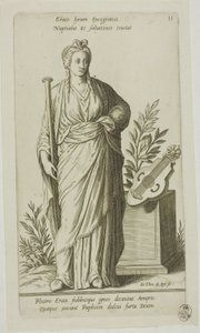Erato, Muse of Lyric Poetry, levy 11 Parnassus Bicepsistä tekijältä Johann Theodor de Bry