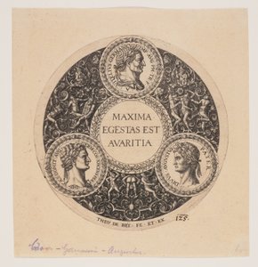 Maxima Egestas Est Avaritia, Jalallisen lautasen suunnittelu tekijältä Johann Theodor de Bry
