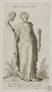 Melpomene, Muse of Tragedy, levy 8 Parnassus Bicepsistä tekijältä Johann Theodor de Bry