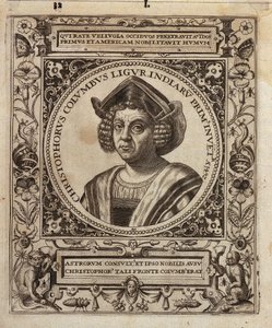 Kristoffer Kolumbuksen muotokuva tekijältä Johann Theodor de Bry