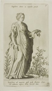 Terpsichore, Muse of Dance, levy 9 merkiltä Parnassus Biceps tekijältä Johann Theodor de Bry