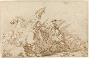Taistelu itämaisen ratsuväen ja sotilaiden välillä, 1636. tekijältä Johann Wilhelm Baur