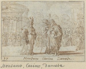 Montano, Carino ja Dameta, 1640. tekijältä Johann Wilhelm Baur