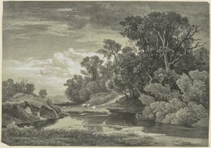 Arlyn varrella lähellä Karlsruhea tekijältä Johann Wilhelm Schirmer