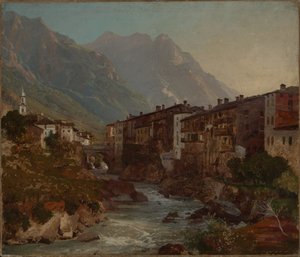 Näkymä Chiavennaan tekijältä Johann Wilhelm Schirmer