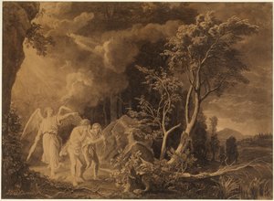 Karkotus paratiisista (1. Mooseksen kirja 3:23–24) tekijältä Johann Wilhelm Schirmer