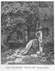 Rukoileva nunna tekijältä Johann Wilhelm Schirmer